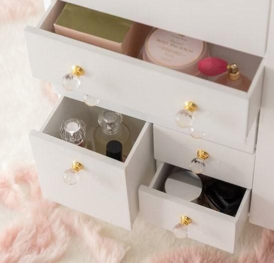 【新品】コスメワゴン　クリスタル調ハンドル ドレッサー　コスメ収納