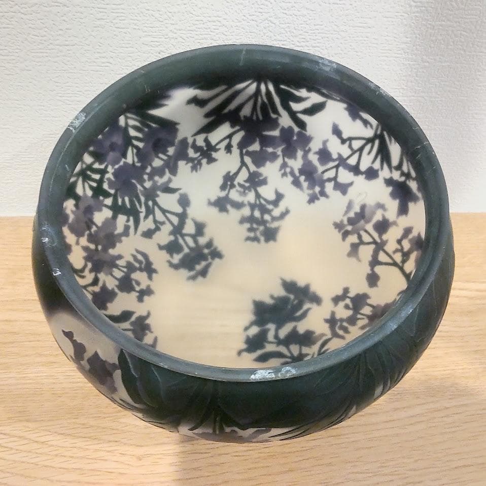 エミール・ガレ　アールヌーヴォー調 花文様 ガラス テーブルランプ 照明