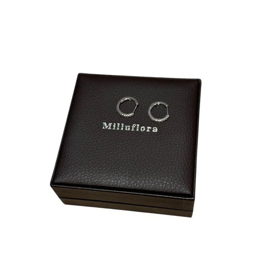 milluflora K18WG 0.15 ダイヤモンド フープピアス