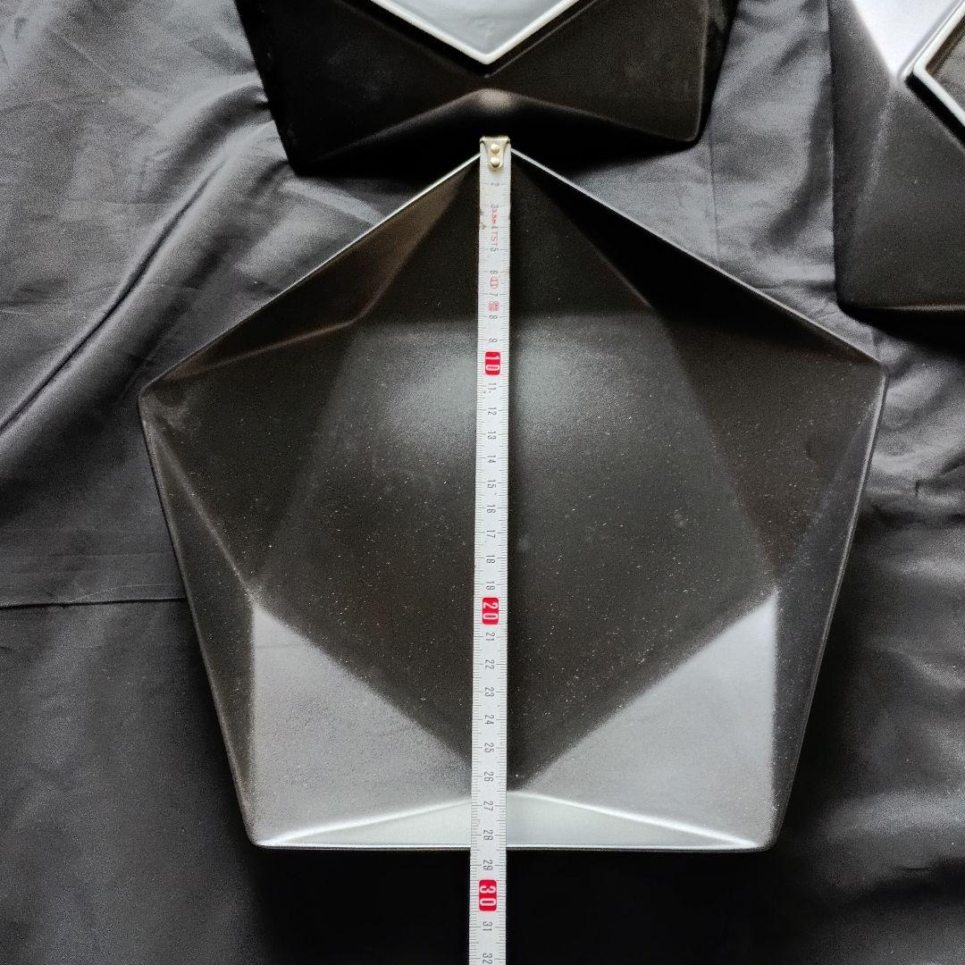 黒いダイヤモンド型皿3枚セットアポロ黒28cmプレート 30×28.5×3.4㎝
