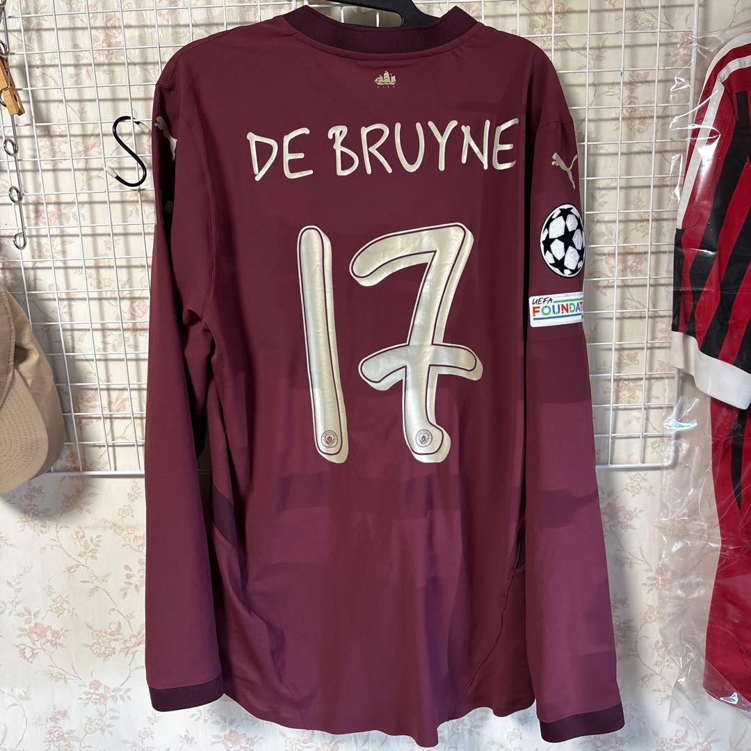 マンチェスターシティ　ユニフォーム　長袖　24-25 サード　L デブライネ