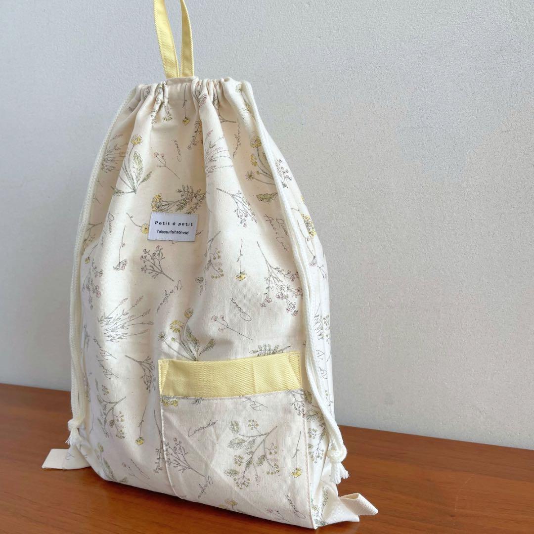 女の子　しずく型巾着がかわいい♪ ナチュラルおしゃれな入園入学5点セット