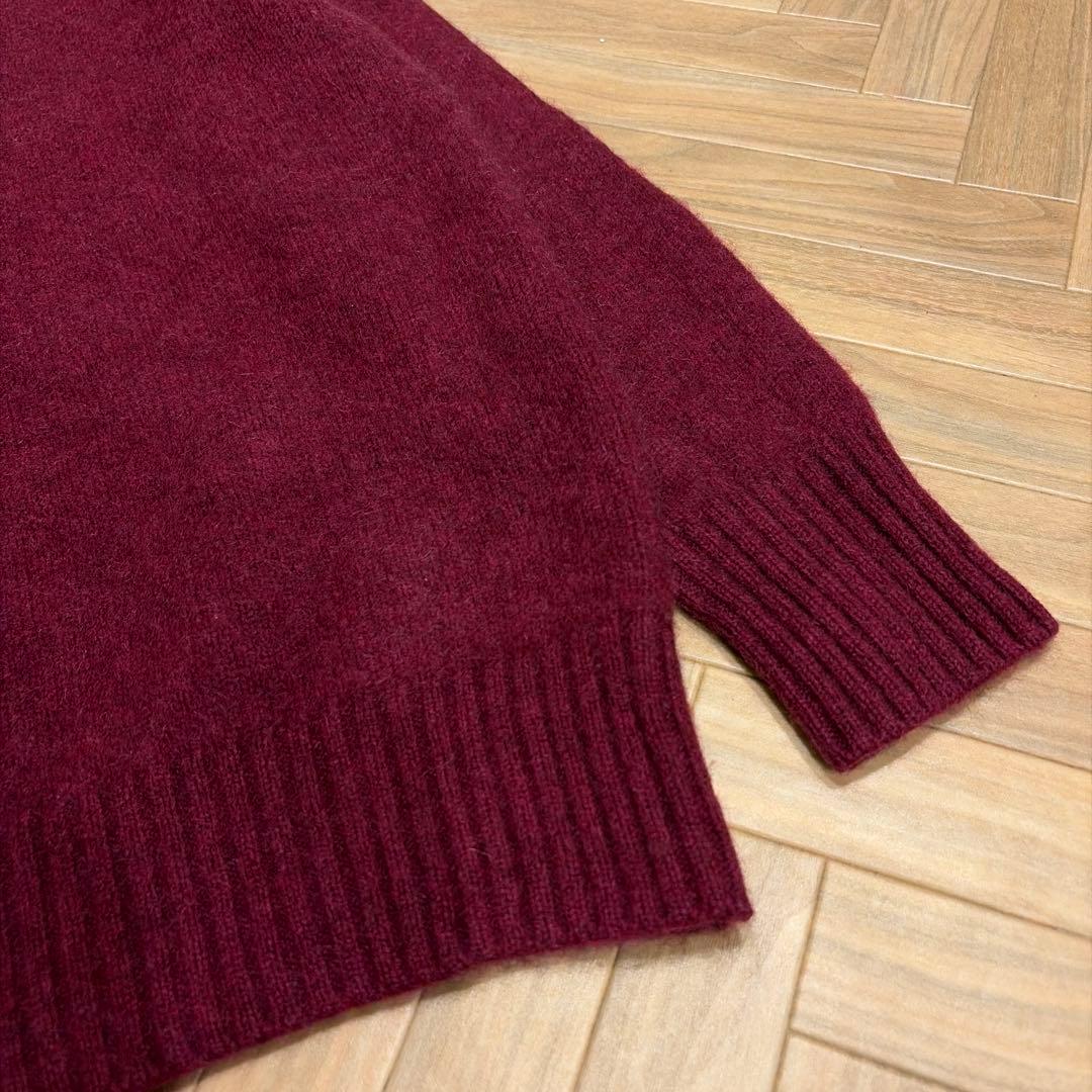 美品 ノーブル YAKヤク100% ワイドクルーネックプルオーバー ボルドー