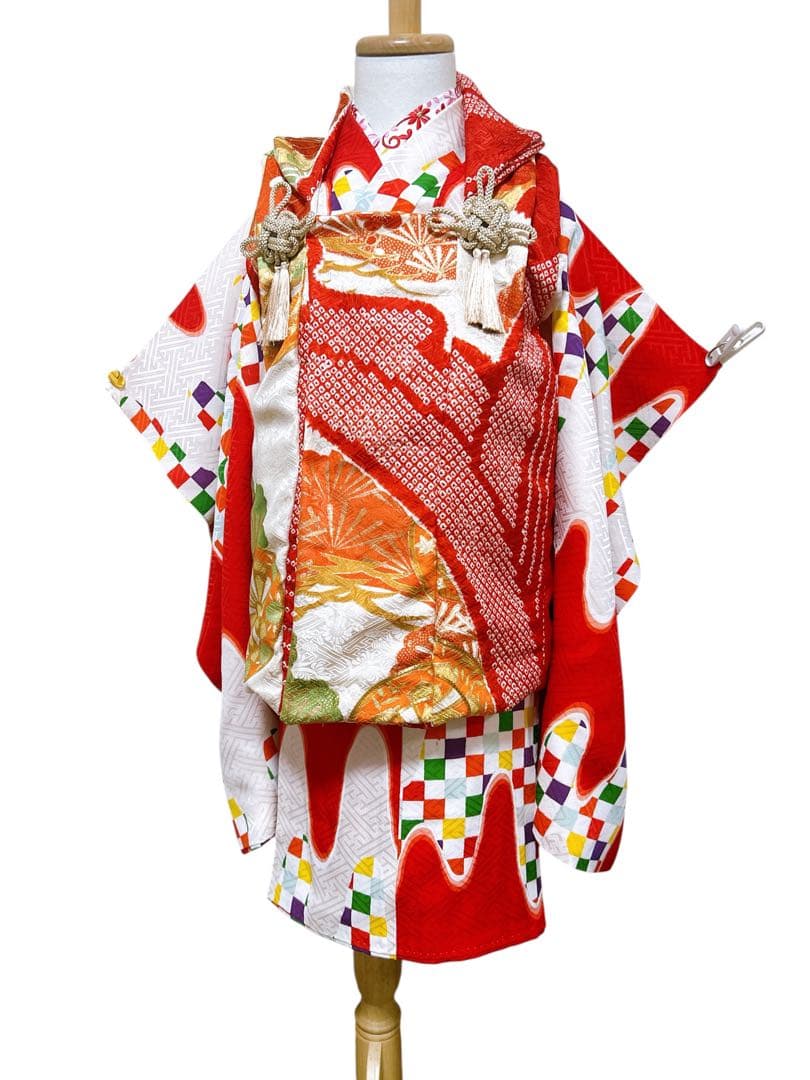 【着物のみ】アンティーク品♡七五三　3歳　女の子　セット　一式　レトロ　絞り