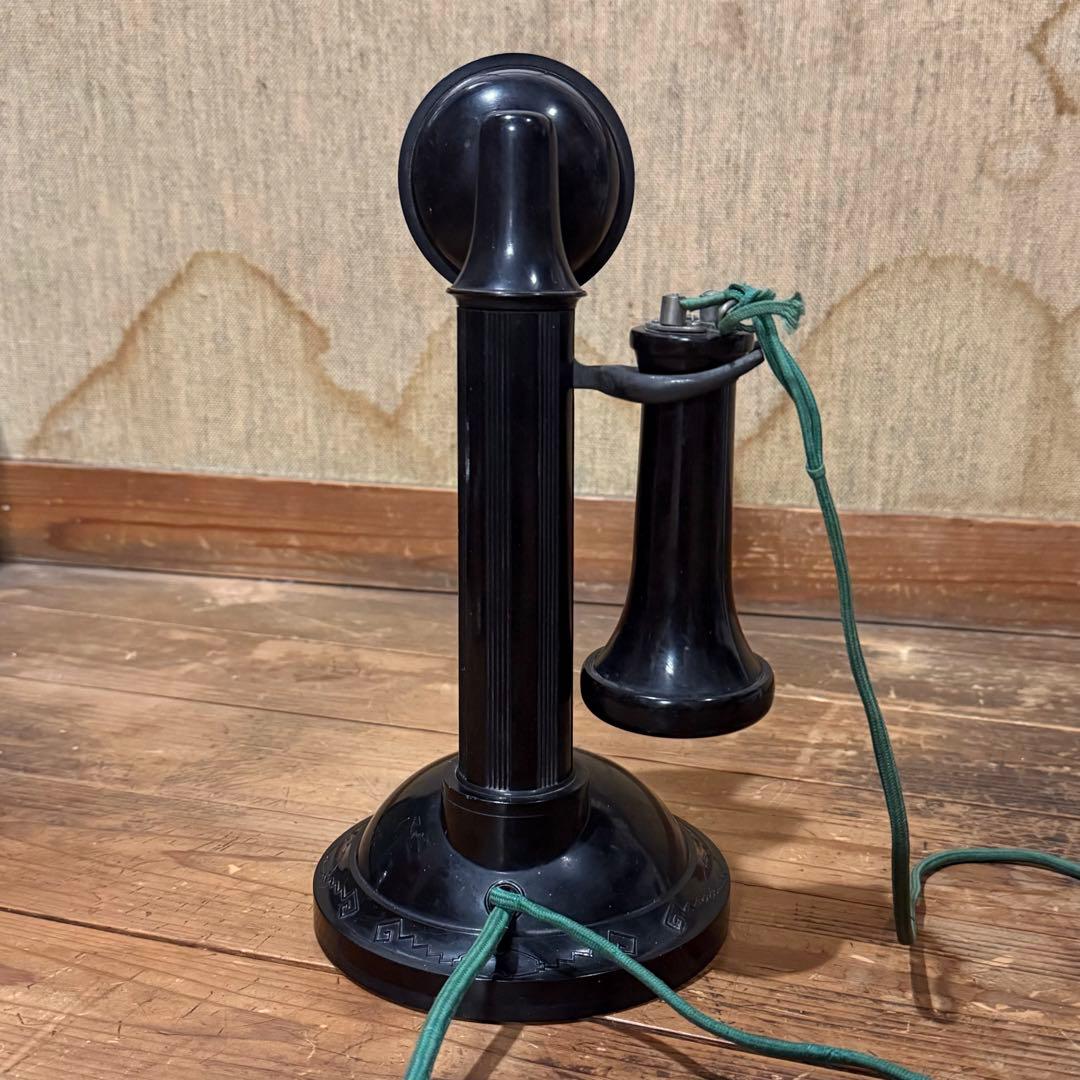 昭和 電話 黒電話 レトロ アールデコ 戦前 ビンテージ 古道具 アンティーク
