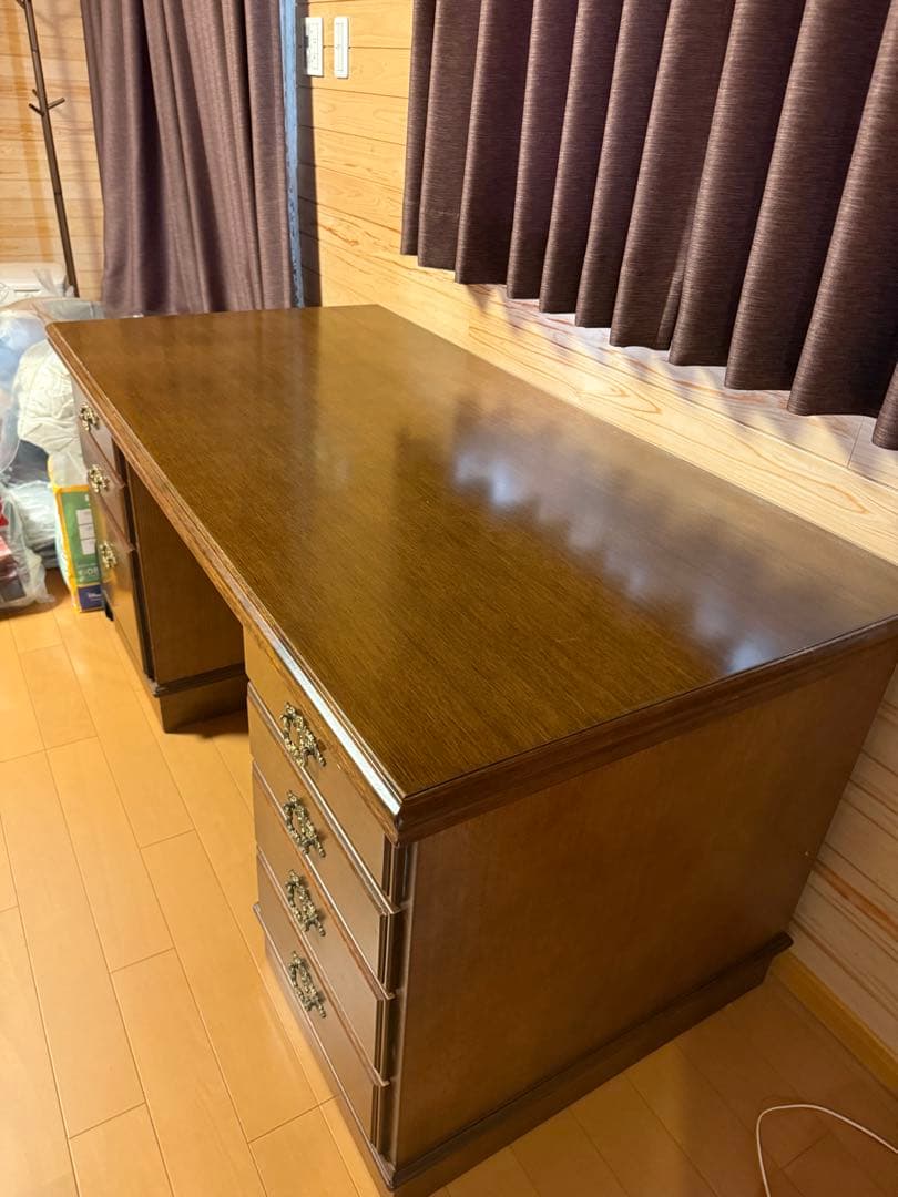 カリモク コロニアルシリーズ 書斎デスク 社長机　取扱説明書付き