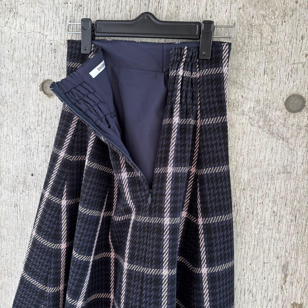 24年【スナイデル】WEB限定 チェックスリットデザインロングスカート