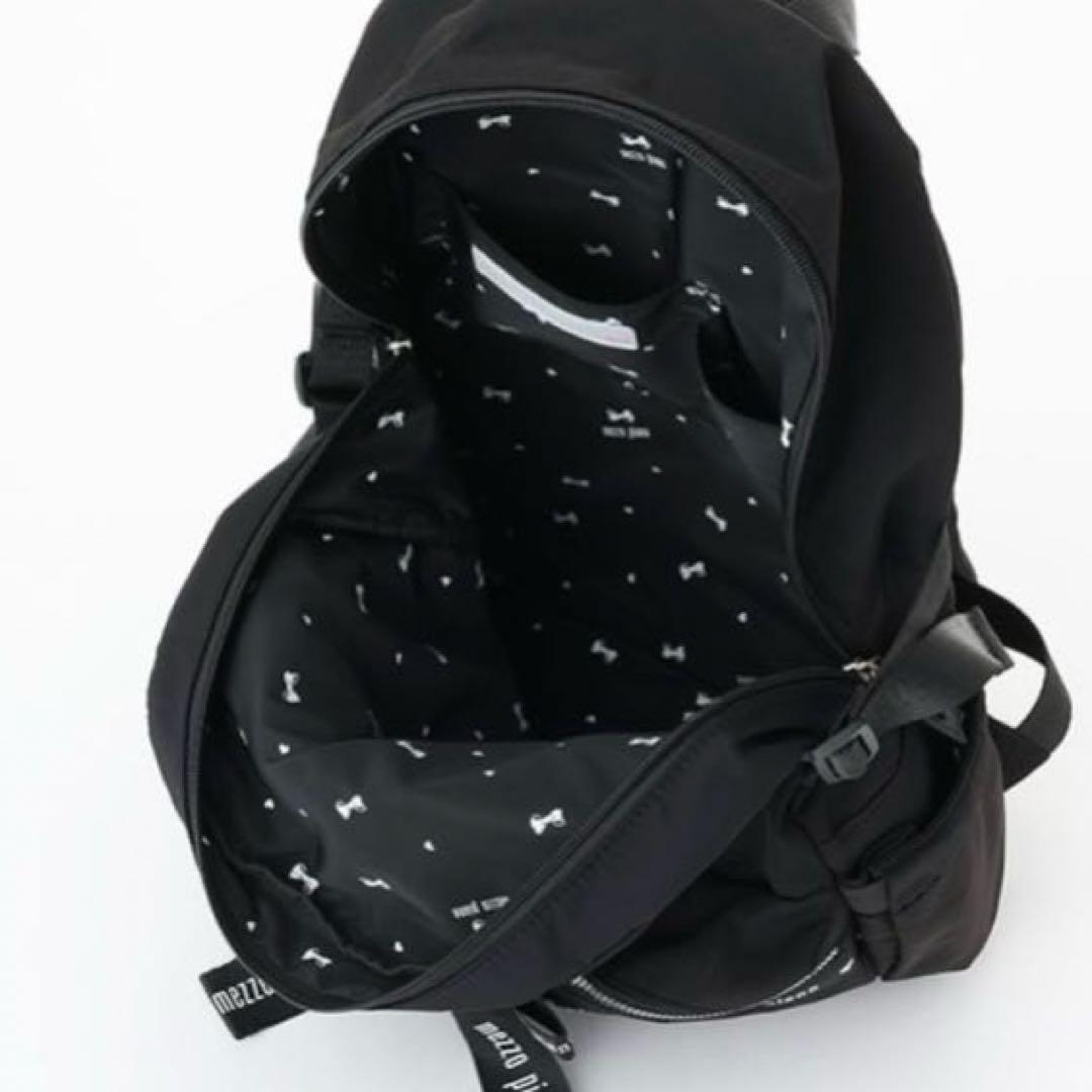 メゾピアノ ハートポーチ付　ロゴリボン　ナイロンリュック　大