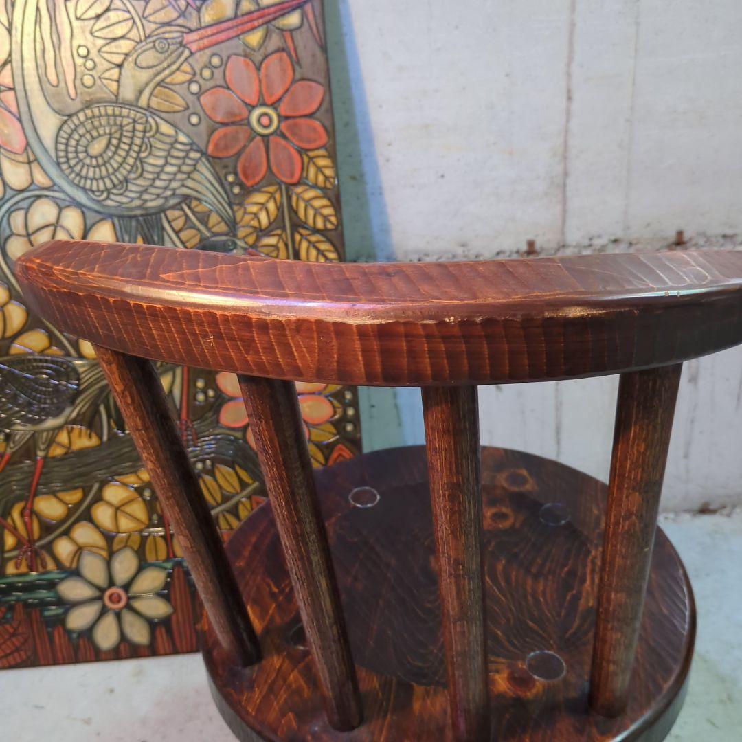 手作り家具 矢澤金太郎 天然木 ダイニングチェア ヒノキ 拭き漆 ビンテージ