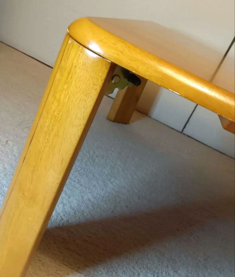 座卓120×75×高32cm折畳み　天然木ラッカー塗装ライトブラウン　使用2度