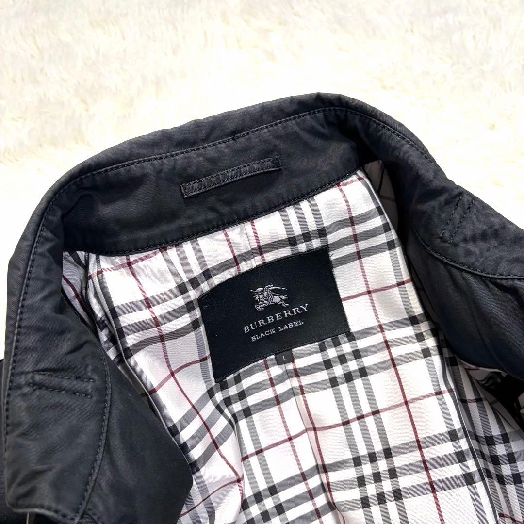 バーバリーブラックレーベル トレンチ ステンカラー ノバチェック ブラック L