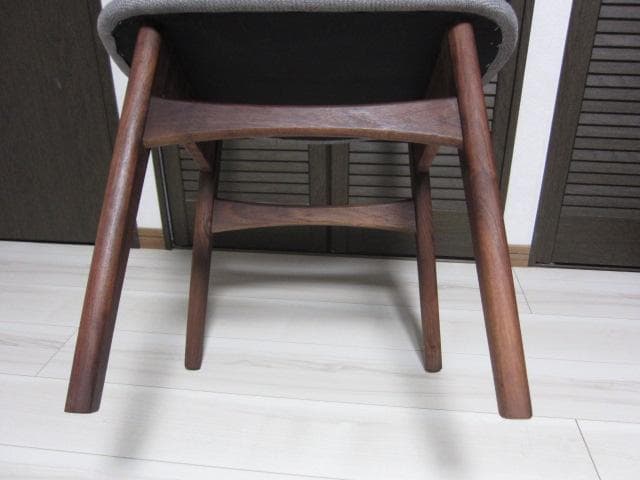 NOCE/ノーチェ ウォールナット天然木チェア MK11A ライトグレー　①