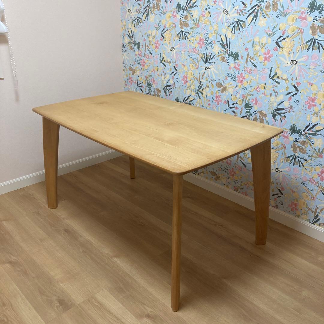 メロン【美品】130cm 長方形ダイニングテーブル