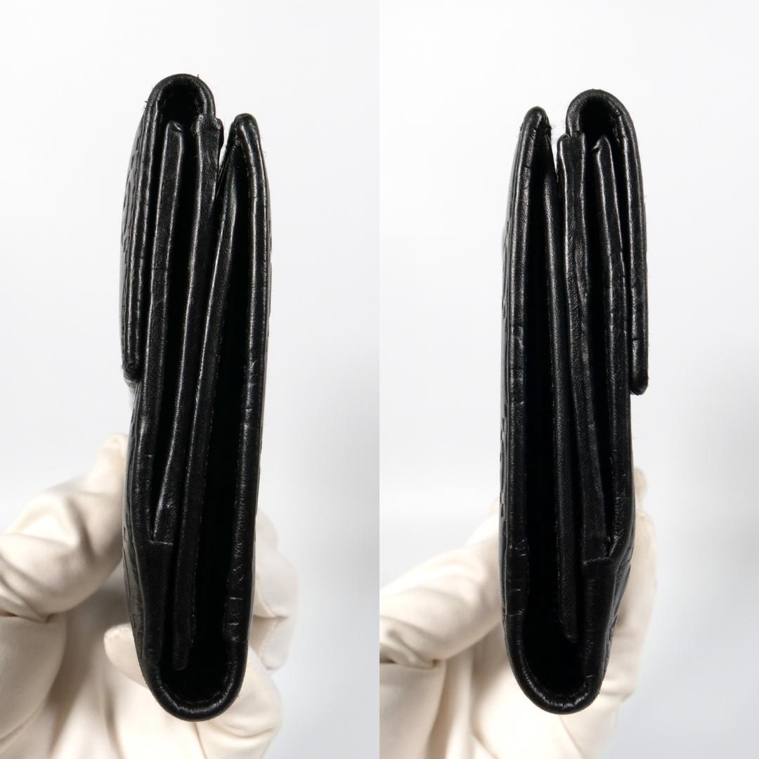 美品✨グッチ GUCCI 長財布 シマ レザー GG柄 ブラック