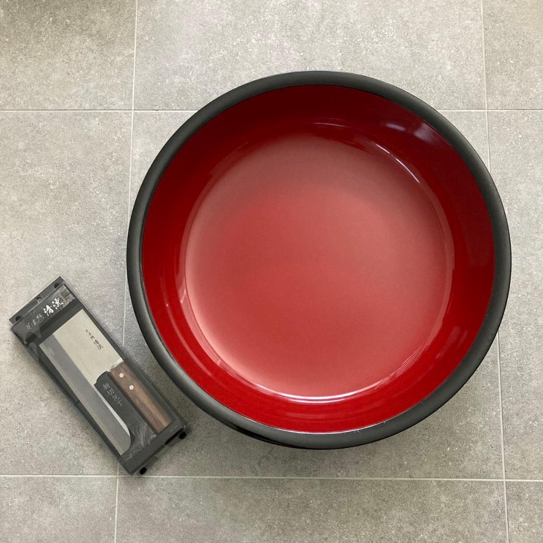 そば打ち2点セット　特大こね鉢54cm×麺切り包丁(新品)