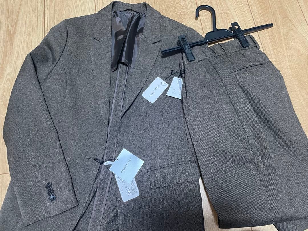 ブラウン ツイード調ビジネススーツ上下セット