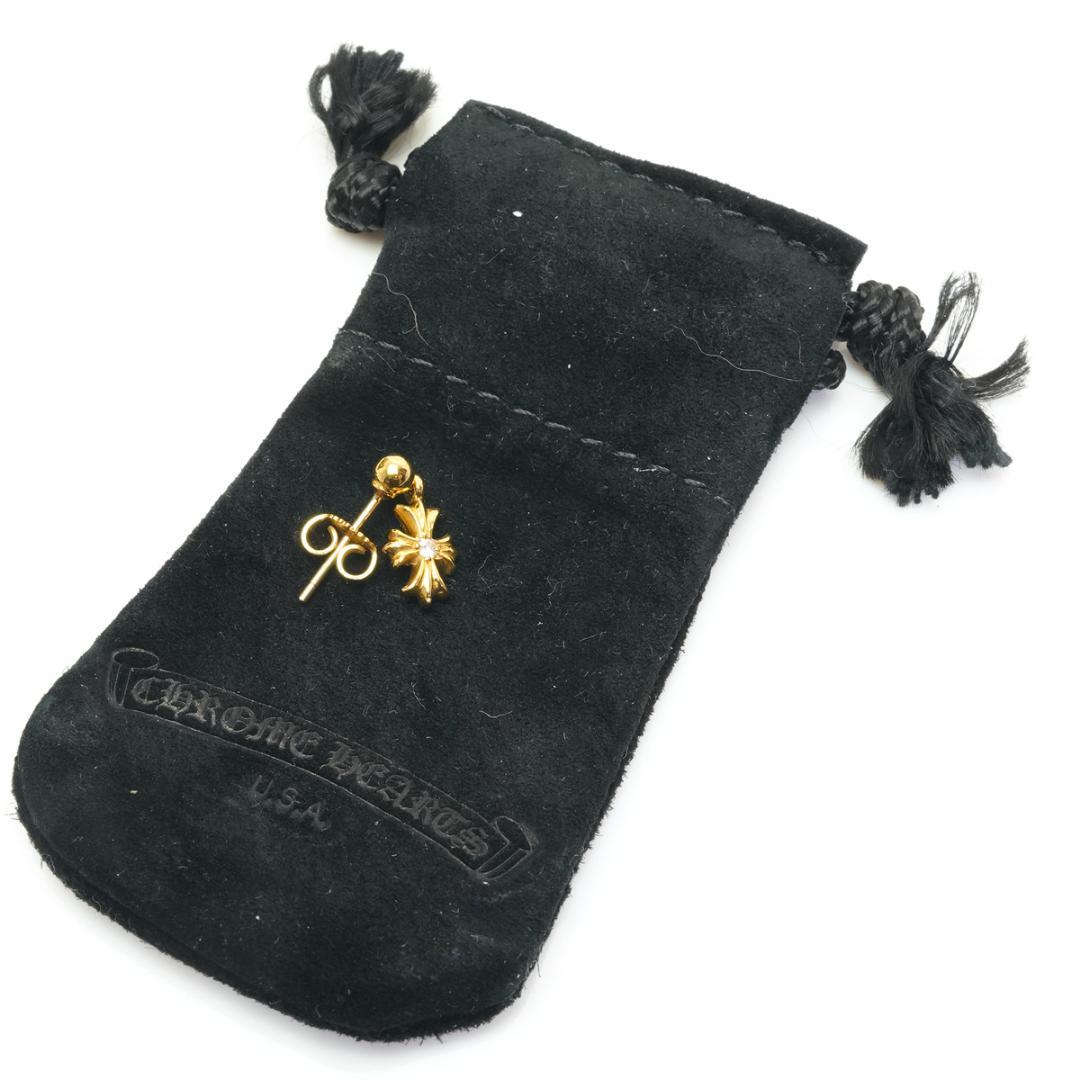 クロムハーツ 22K タイニーE CHプラス ドロップピアス ダイヤ 純正