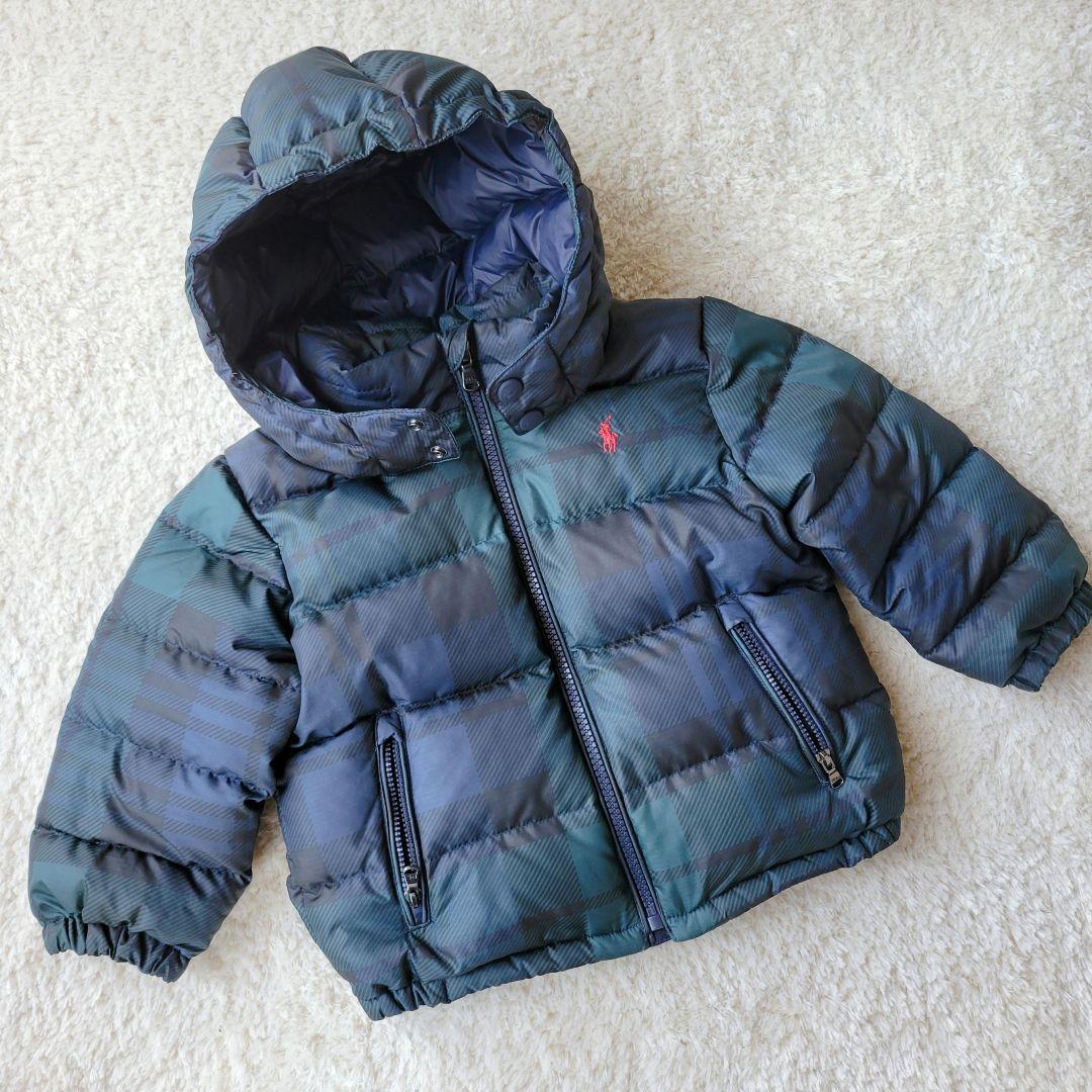 極美品✨️ ラルフローレン ダウンジャケット 90cm グリーン チェック