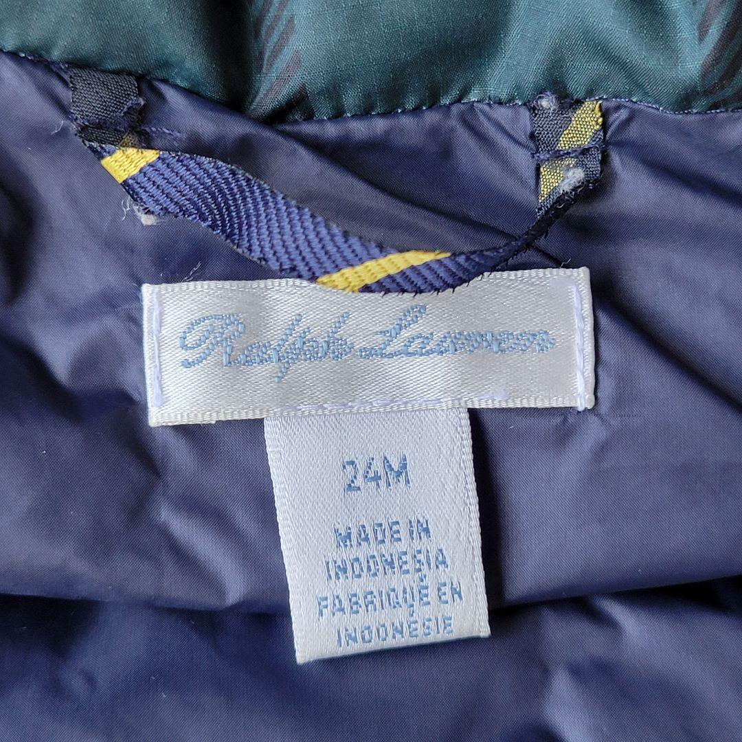 極美品✨️ ラルフローレン ダウンジャケット 90cm グリーン チェック