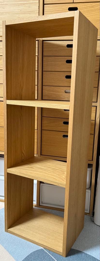 無印良品　スタッキングシェルフ・3段・オーク材