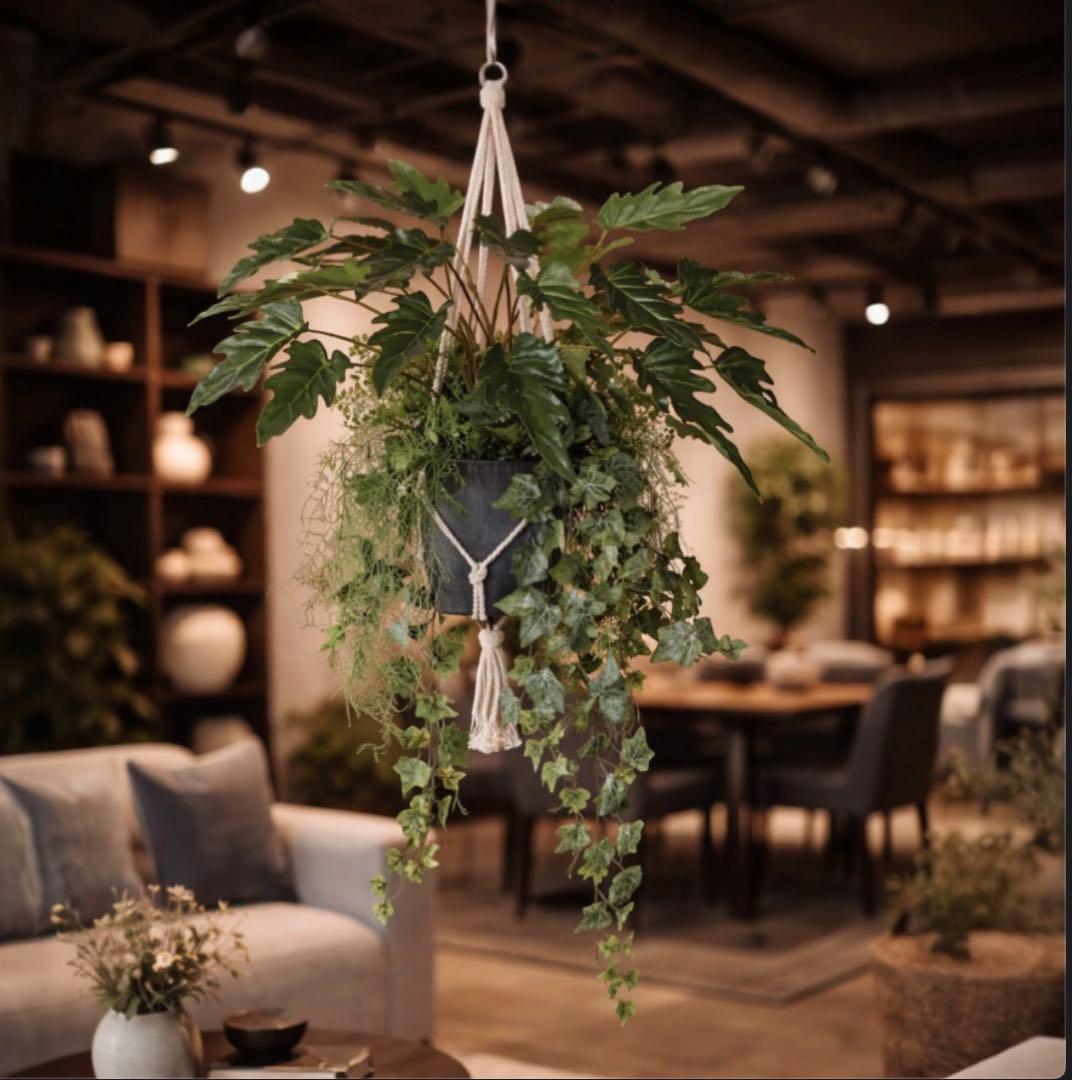 光触媒　人工観葉植物　ウォールグリーン　フェイクグリーン　壁掛けクッカバラ70