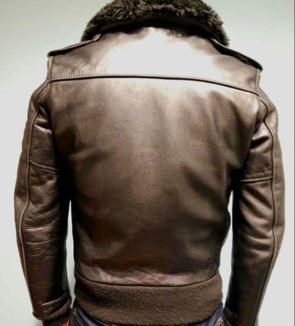 【米国製】　schott フライトジャケット　G-1 本革 黒　襟ボア　36