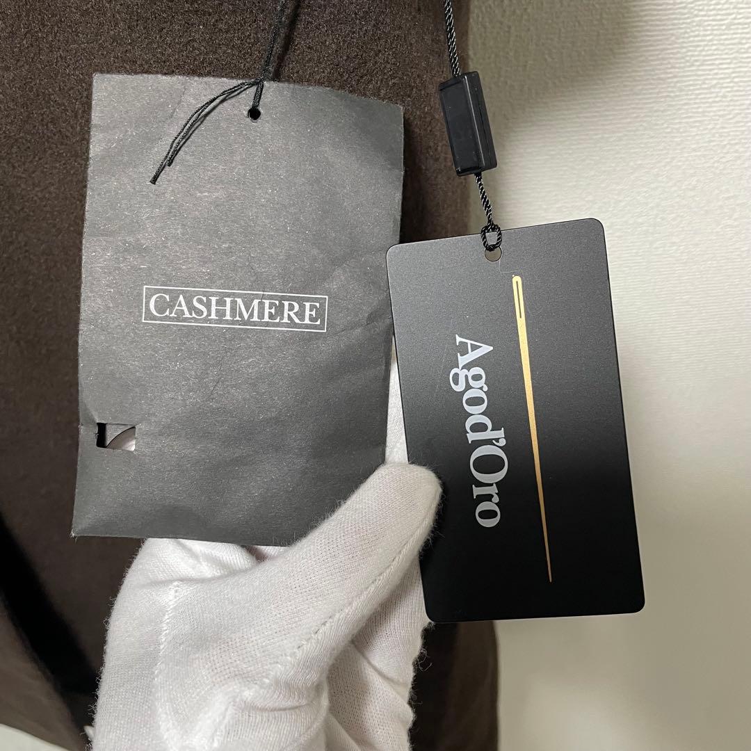 【極上の肌触り】ファーロングコート カシミヤ100 ミンク タグ付き Aライン