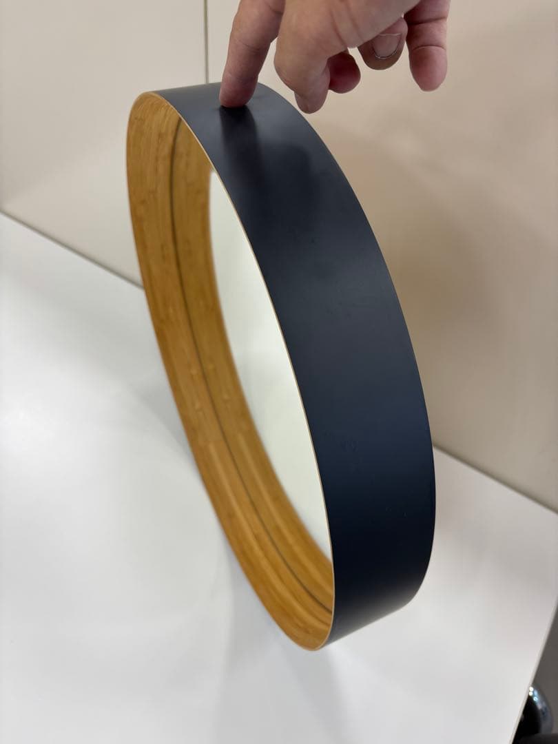 TEORI （テオリ）　円形壁掛けミラーM 40cm 墨色