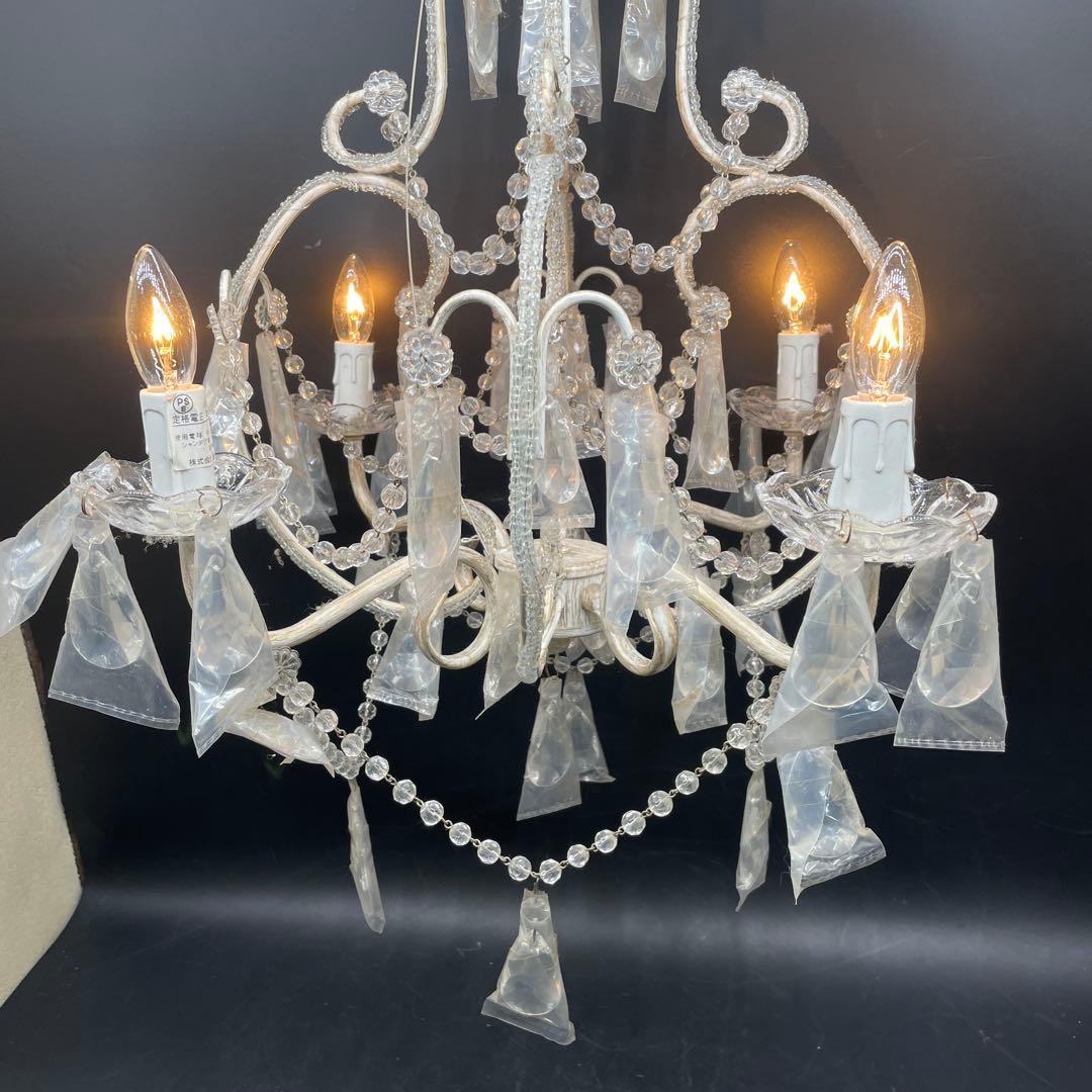 新品未使用　シャンデリア　アンティーク　ヴィンテージ　ゴールド　ホワイト