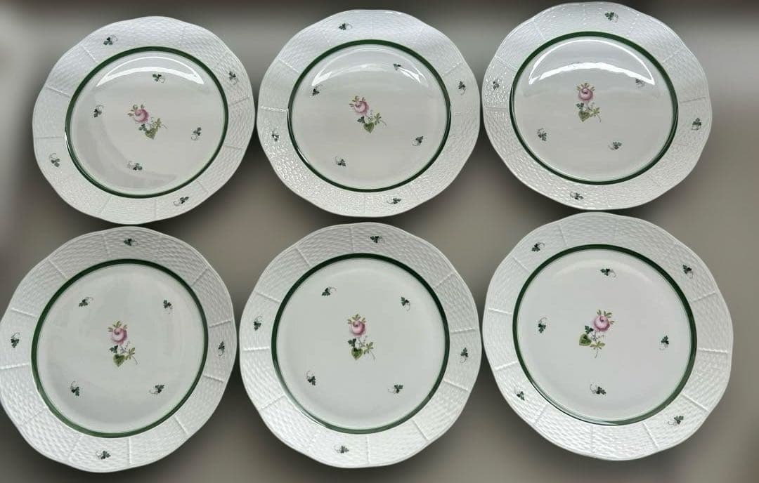 ヘレンド ウィーンの薔薇 25cm ディナープレート 524 VRH 6枚