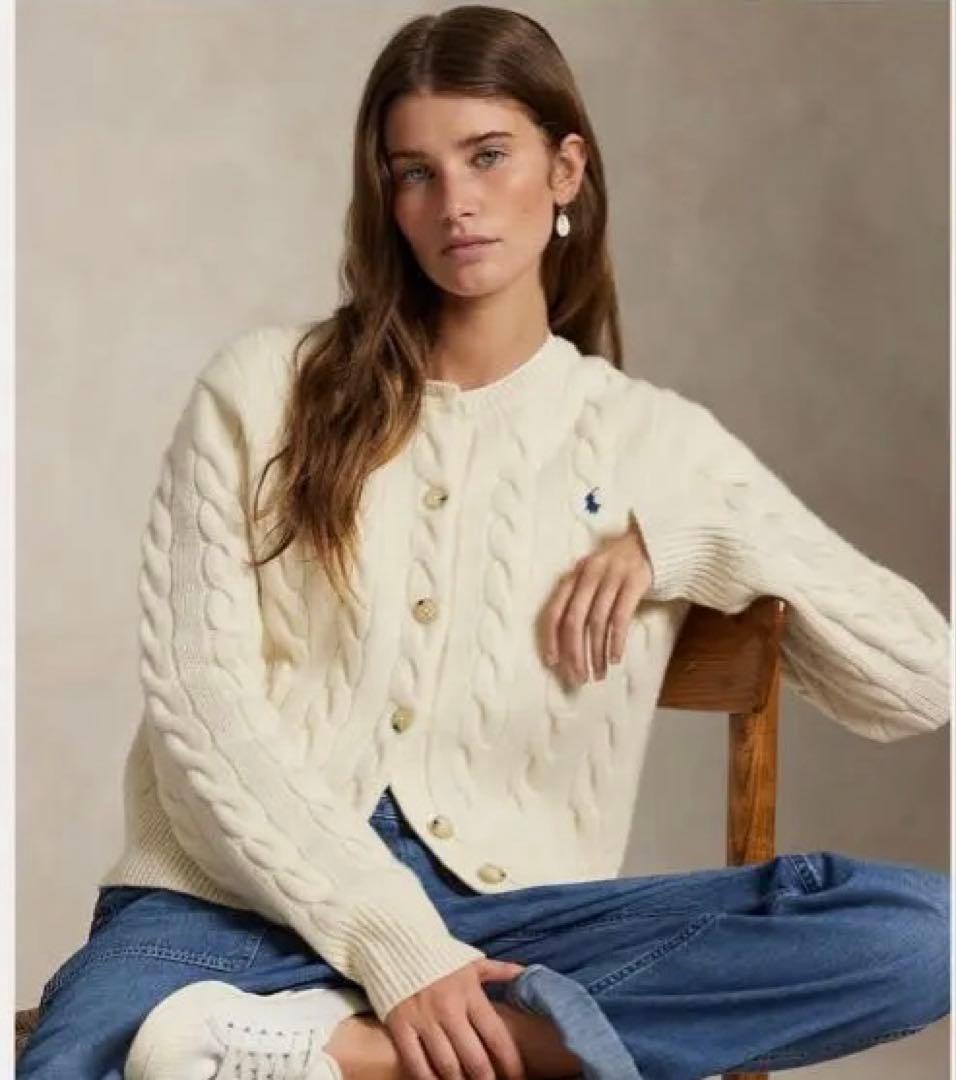 新品未使用！ウールカシミヤケーブルニットセーターMサイズ ラルフローレン