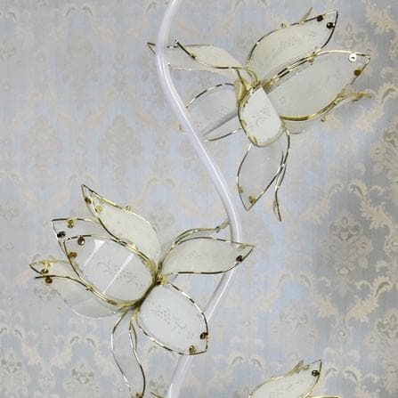 フロアランプ 硝子フラワー 4灯 ホワイト