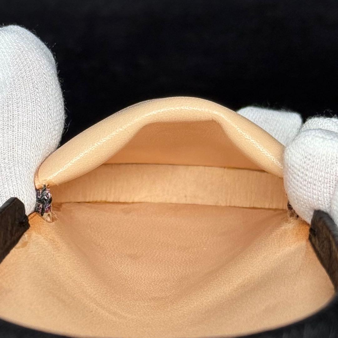 新品未使用 オーダー品 ガンゾ オーストリッチ チャコールグレー 馬蹄小銭入れ