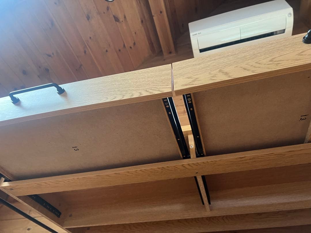 【美品LOWYA】ナチュラルカラーデスク キャスター付きキャビネットセット