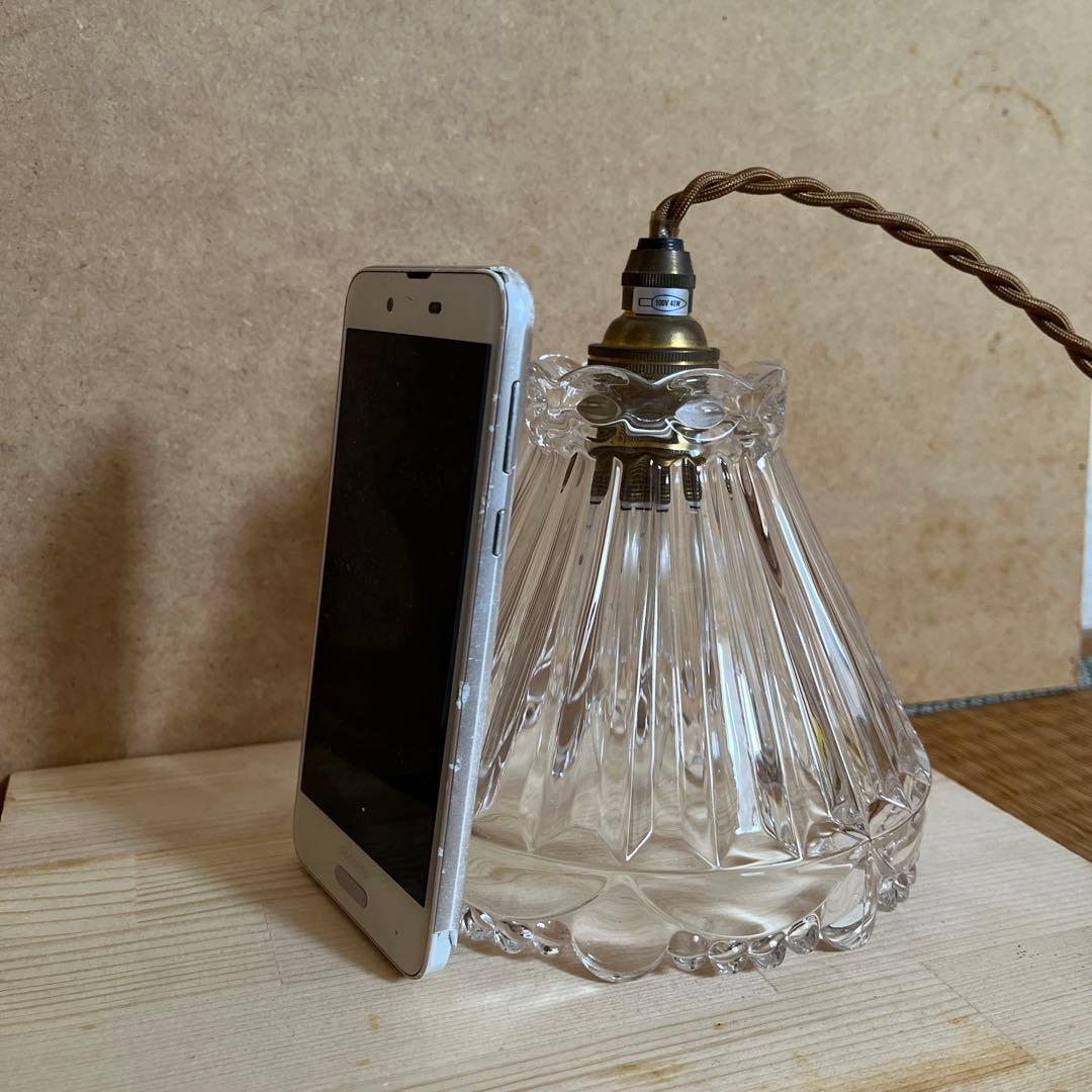 ランプシェード　ペンダントライト　真鍮　アンティーク調　ガラスランプシェード