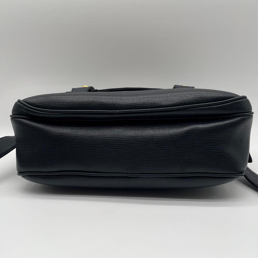 【極美品】ハンティングワールド キャリーオール メッセンジャー レザー ネイビー