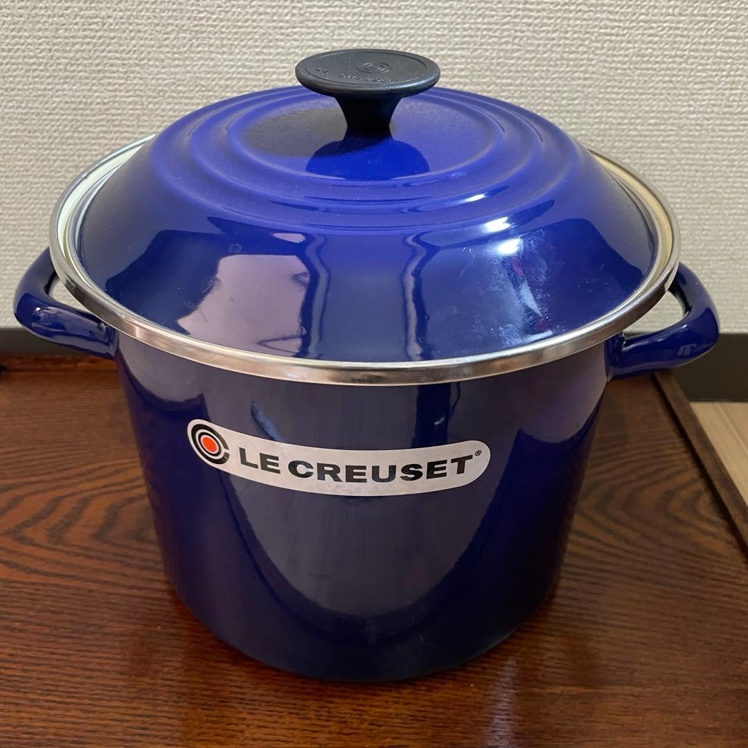 ル・クルーゼ　未使用　ストックポット　寸胴鍋　青