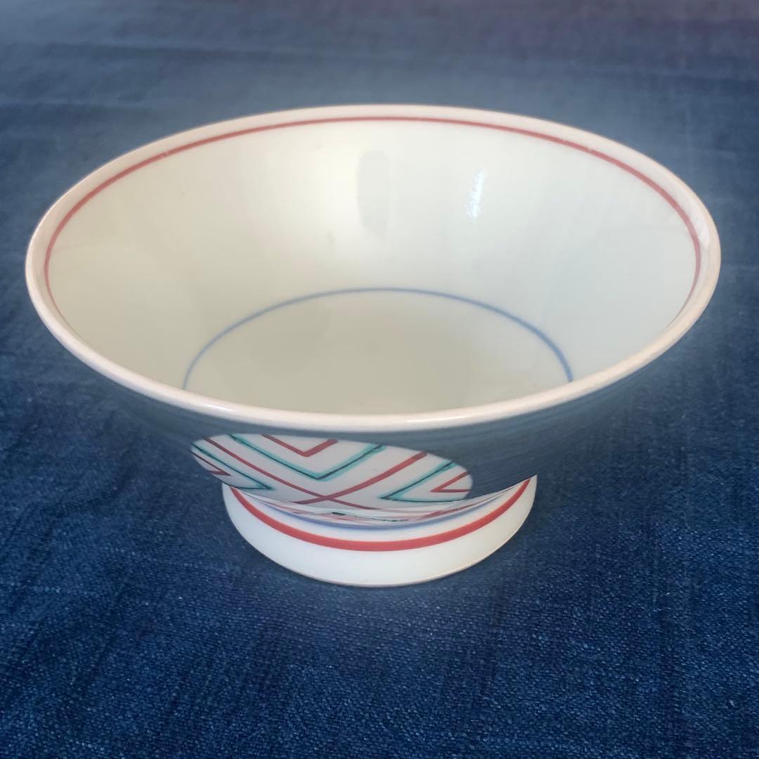 【砥部焼】【2個セット】幾何学模様 足付き丼