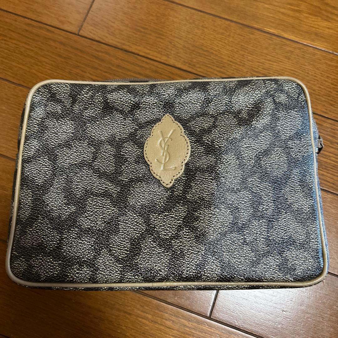 美品　２点　イヴサンローラン ボストンバッグ クラッチバッグ ジラフPVC