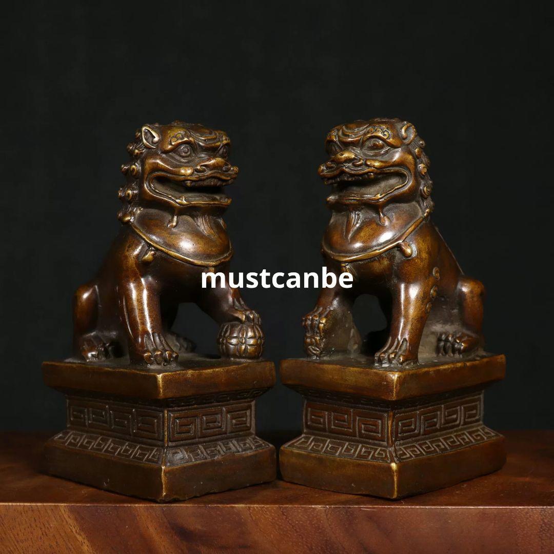 銅器 獅子 客間 茶室 商舗 鎮宅 辟邪 開運 風水 招財置物 工芸品 装飾品