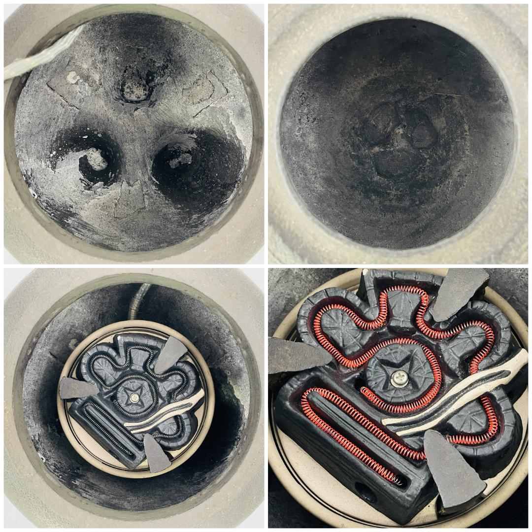 あしろ鉄 茶道具 鉄製 風炉釜 切合釜 鉄鬼面風炉 無鉛 炭型電熱器