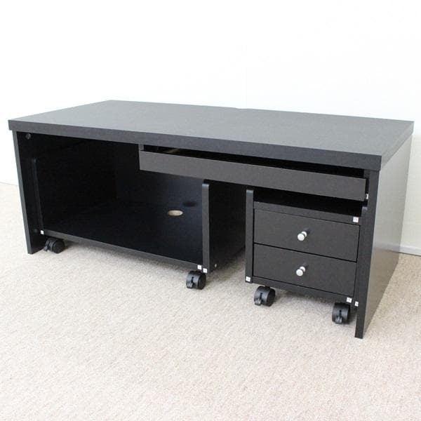 【新品・送料無料】ロータイプデスク3点セットスライドテーブル 90cm幅