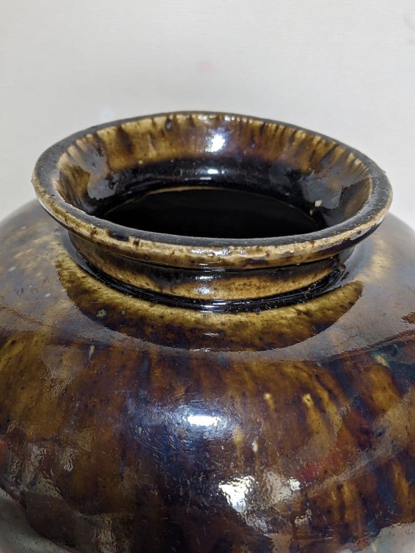 ⭐️瀬戸焼 江戸時代前期 鉄釉小壺 花器置物 飾り 古美術品 骨董品