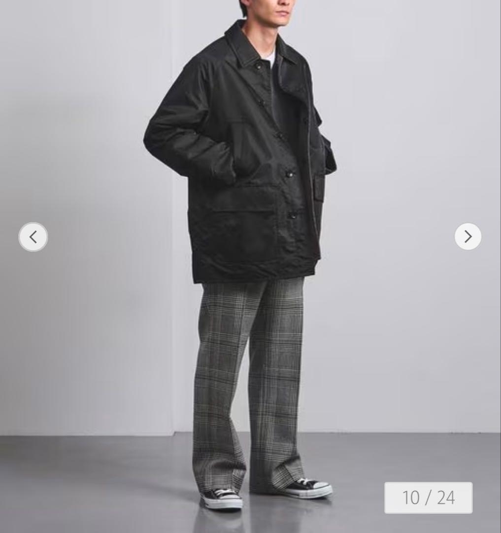 【定価¥69960】ツイード ハーフ ステンカラーコート L グレー