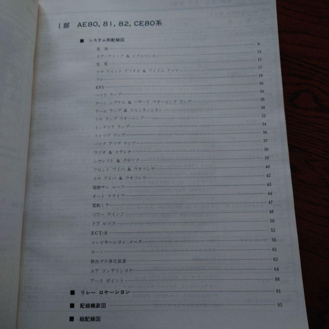 トヨタ カローラ スプリンター 配線図集 1983年