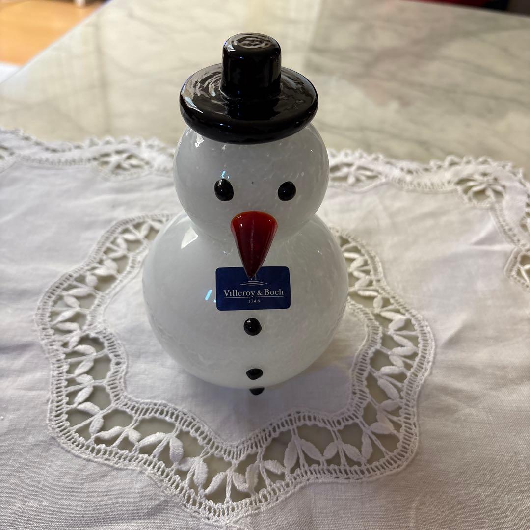 新品未使用　ビレロイ&ボッホ　クリスマス　雪だるま　ガラスオブジェ