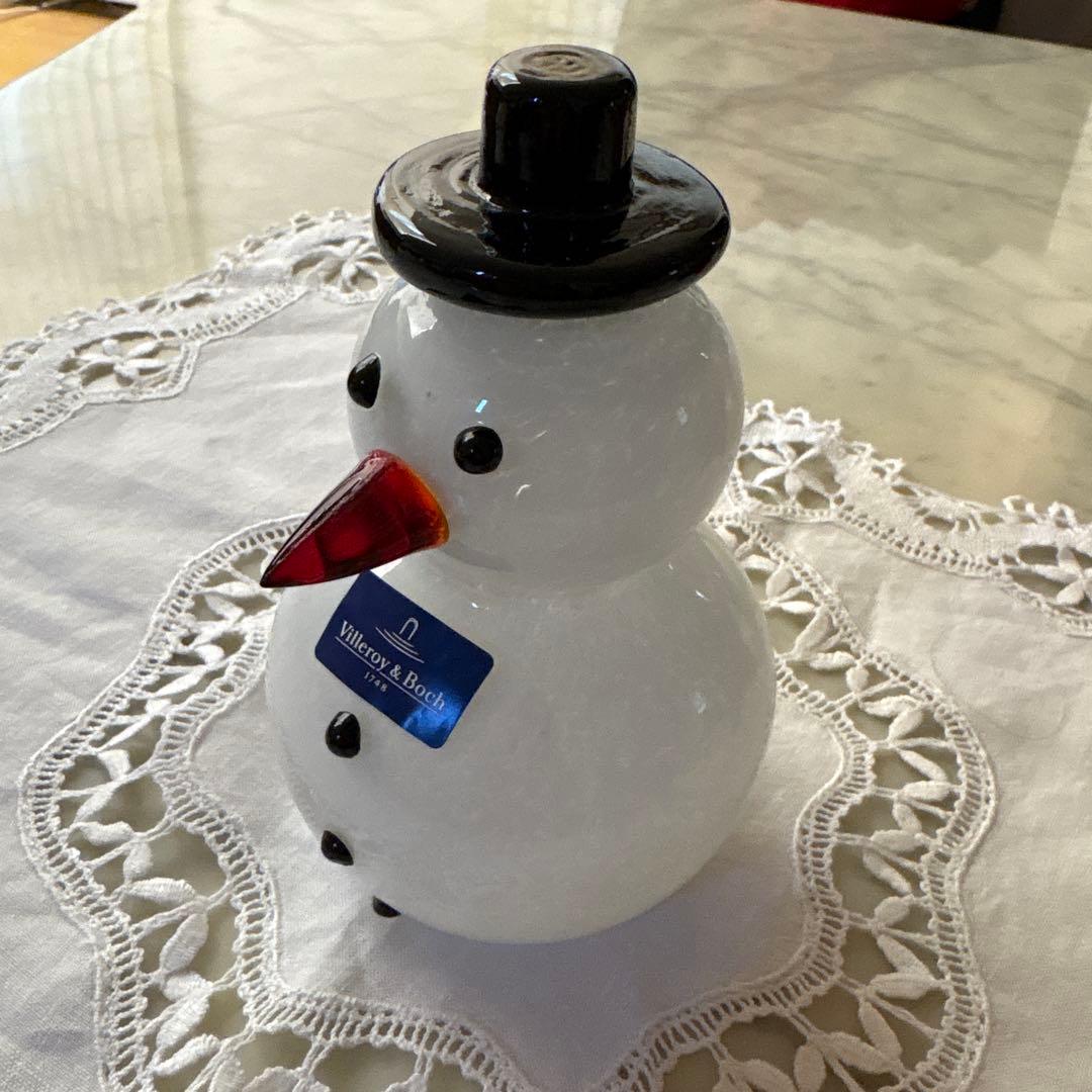 新品未使用　ビレロイ&ボッホ　クリスマス　雪だるま　ガラスオブジェ