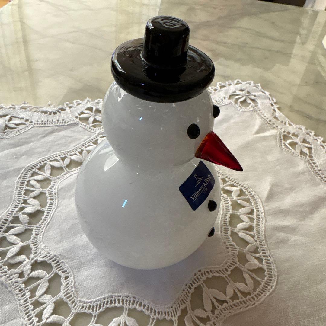 新品未使用　ビレロイ&ボッホ　クリスマス　雪だるま　ガラスオブジェ