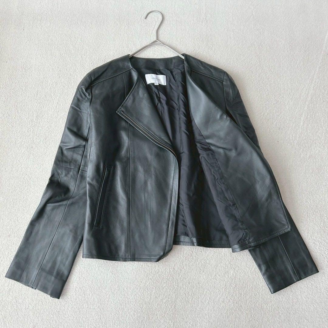 未使用級✨ アンタイトル　レザージップブルゾン　 黒　定価59,400円