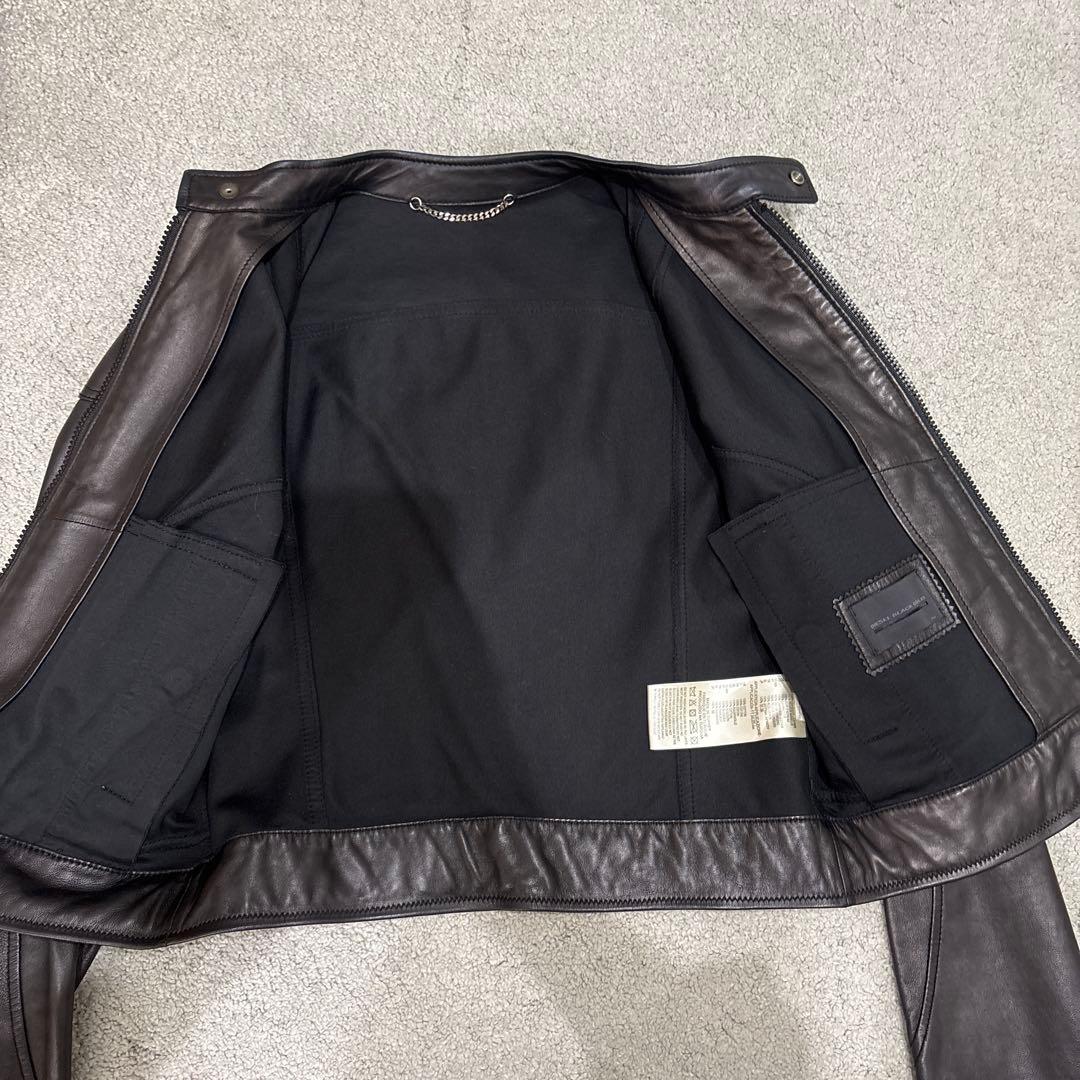 ディーゼル　ブラックゴールド　ラムレザー　ジャケット　ライダース　羊皮　ブラック